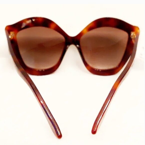 Designer Gucci Oversized Cat Eye Havana Sunglasses - New - Picture 3 of 11